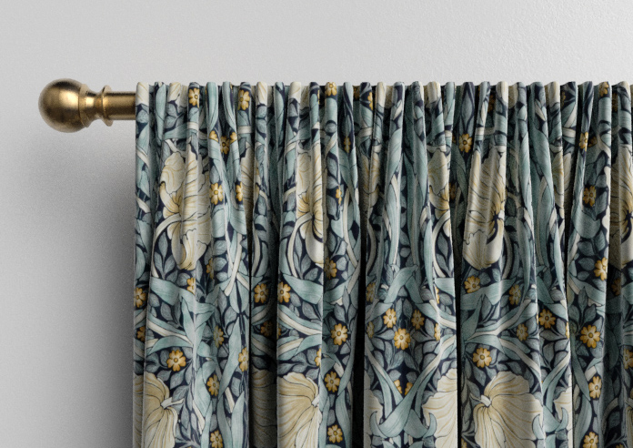 William Morris Pimpernel Velvet, Indigo - Made to Measure Curtains - Image 9